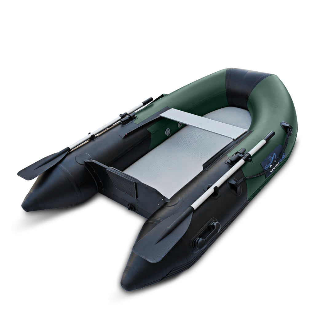 Selakos 230 Airdeck rubberboot met luchtbodem, geschikt voor avontuurlijke wateractiviteiten en recreatief varen.