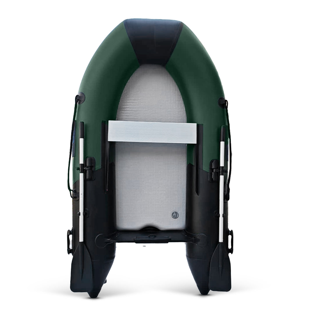 Selakos 230 Airdeck rubberboot met luchtbodem, geschikt voor avontuurlijke wateractiviteiten en recreatief varen.
